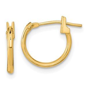 11mm Children's Hinged Post Hoop Earrings in 14k Yellow Gold